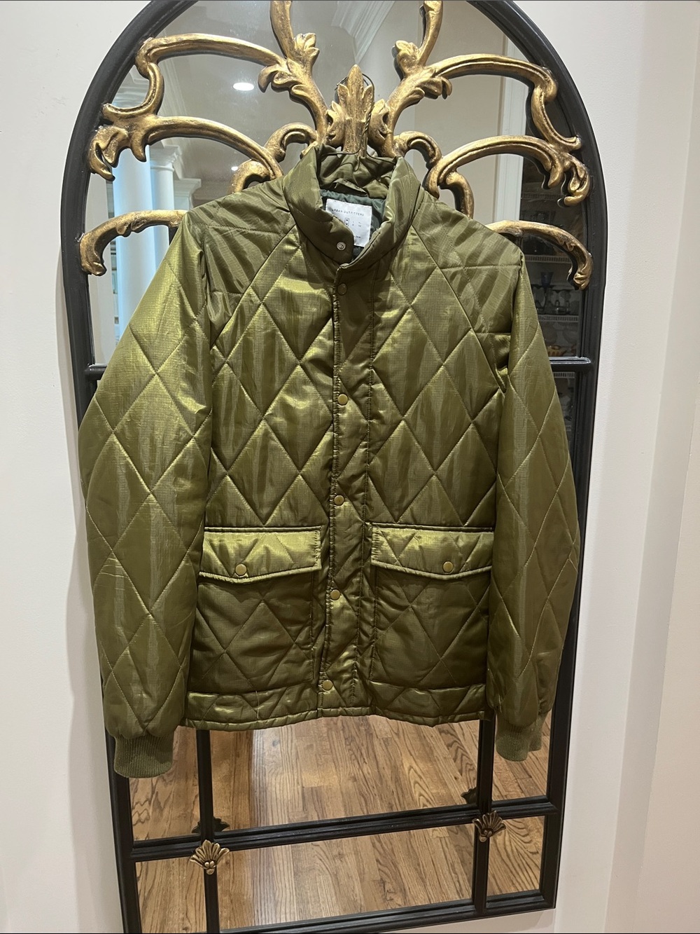 Urban Outfitters Olive Green Quilted Puffer Jacket